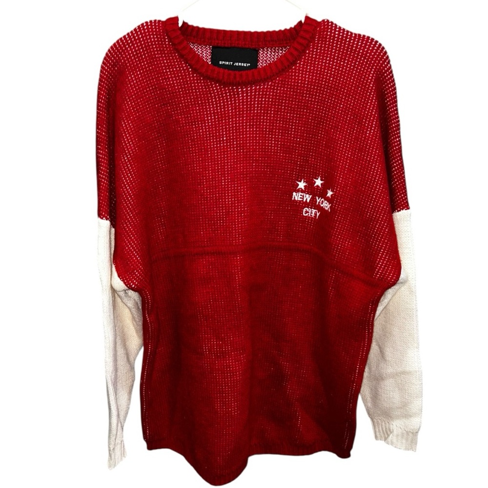 New Spirit Jersey Oversized New York Knit Sweater Size S - Picture 3 of 8